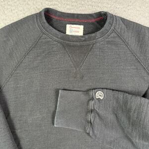 Champion Todd Snyder Sweatshirt Mens M Black Pullover Crewneck Striped Faded